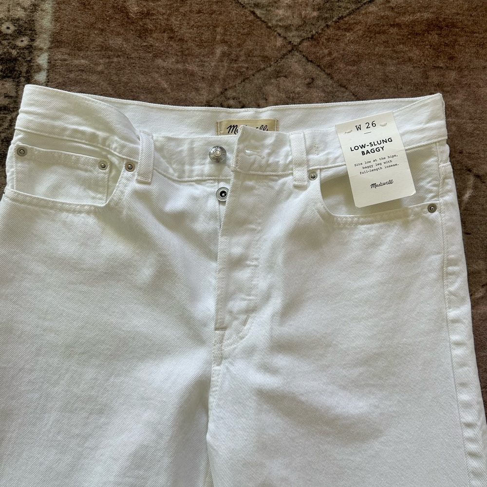 Madewell Low slung baggy jeans white. Size 26. NWT